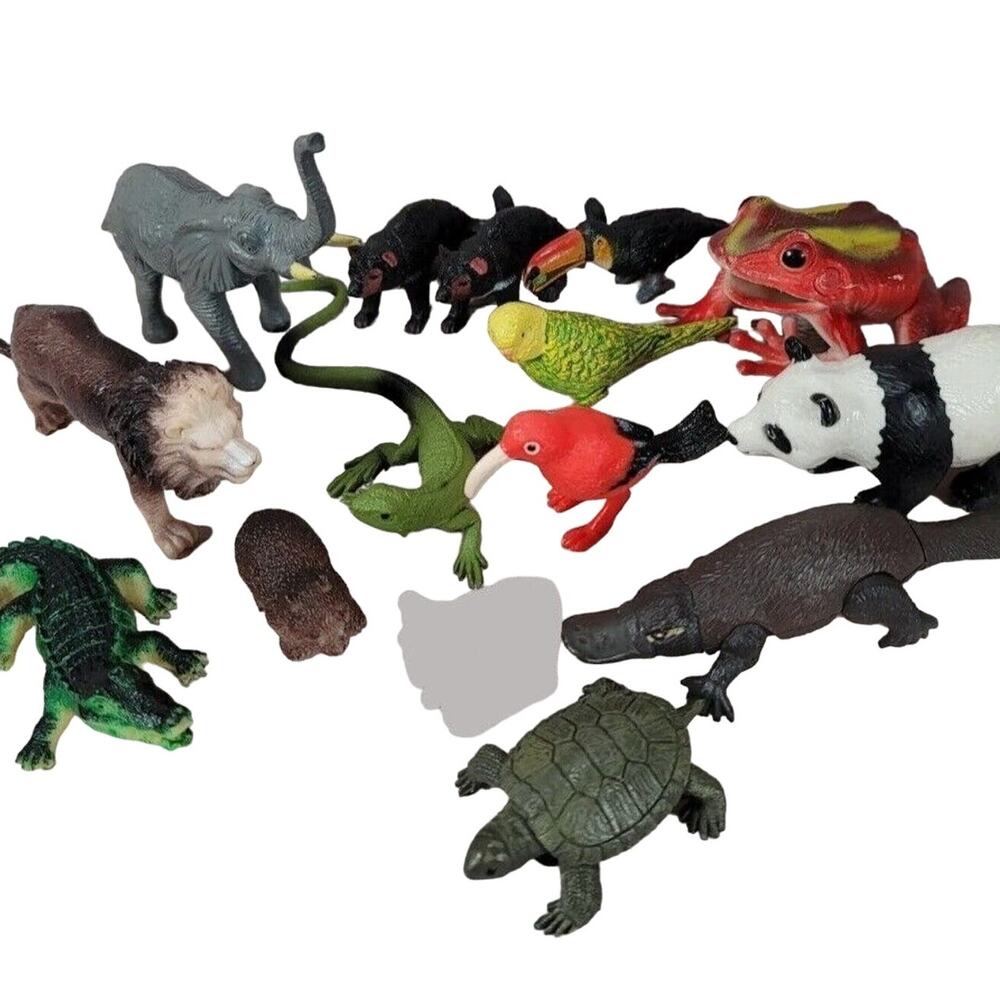 Animal Action Figures Mixed Lot 14 Plastic Safari Ltd More Vintage 90's Y2K Toys